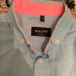 Haupt Light Blue Long-Sleeved Linen Shirt